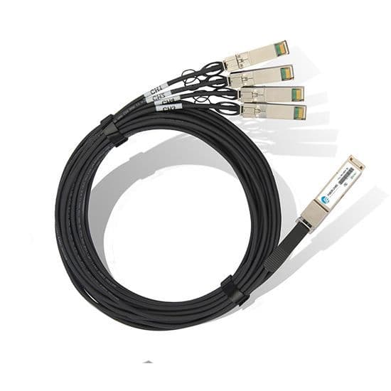 CAB-Q-S-2M,Arista Compatible DAC,4x10GbE QSFP+ to 4 x SFP+ break out DAC, 2 Meter
