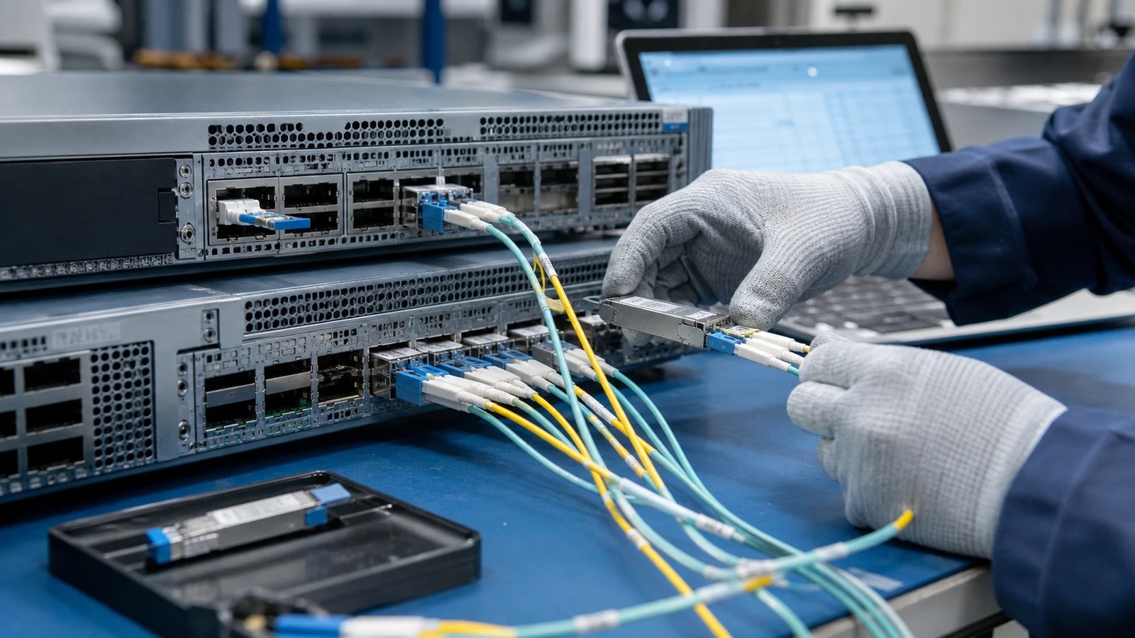 Optical module being connected to network equipment for host-platform review